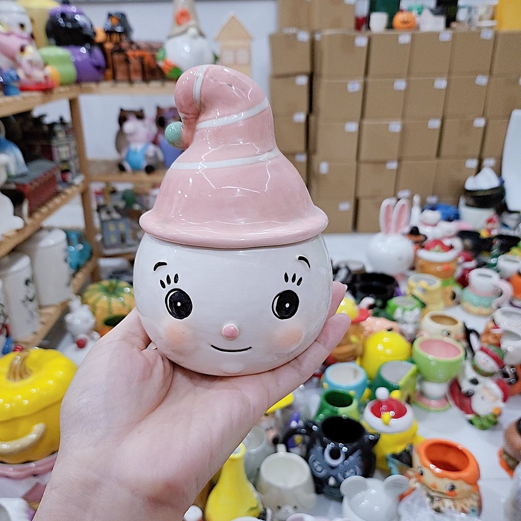 [Ảnh thật] [Có sẵn] hũ trứng nắp hồng