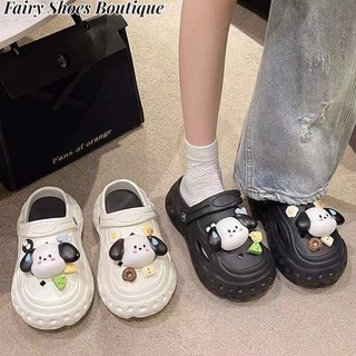 ZHUXIA Dép Đế Xuồng Chống Trượt In Họa Tiết Đầu Chó Dễ Thương Thời Trang Hàn Quốc Cho Nữ