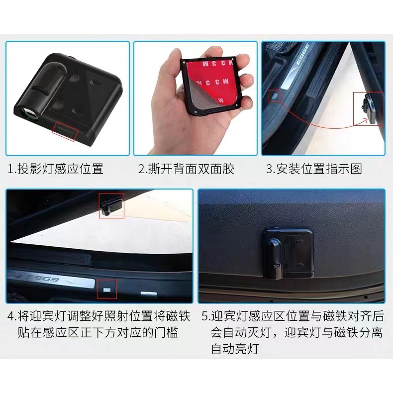 1 Đèn led Không Dây Hình doraemon Dùng Trang Trí Cửa Xe Hơi