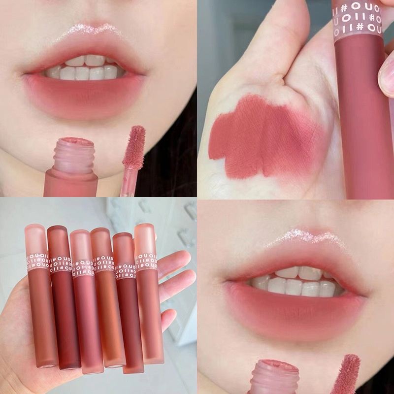 Ouoii Son Kem Lì Dưỡng Ẩm Chống Dính Cốc Thiết Kế Vỏ Hình Lông Vũ Độc Đáo
