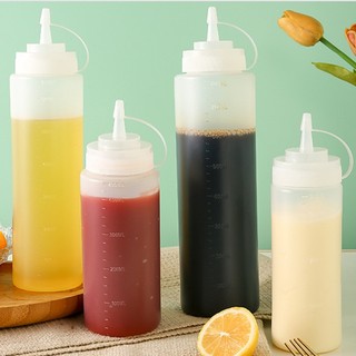Chai bóp đựng nước sốt có nắp có chia vạch tiện lợi