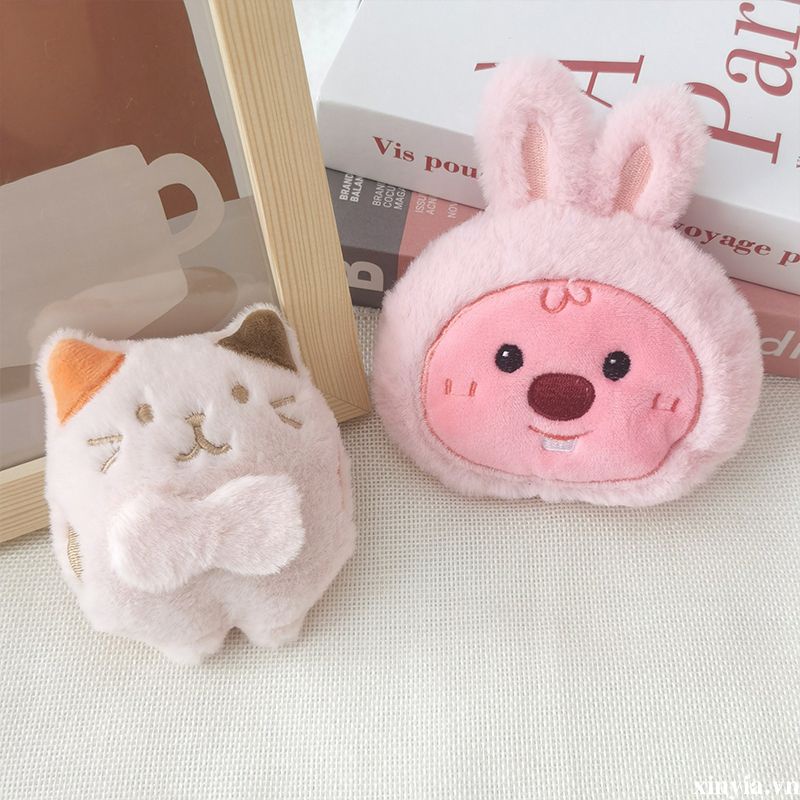 🌺🌺Trâm Cài Kẹp Tóc Trang Trí Túi Xách Hình Búp Bê Tai Thỏ Bằng Lông Nhung Dễ Thương Xinh Xắn