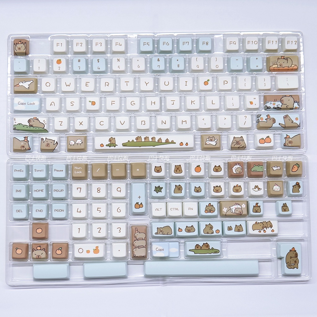 Capybara Keycaps MDA Profile hoạt hình dễ thương PBT Dye Sub Bàn Phím Cơ Keycap
