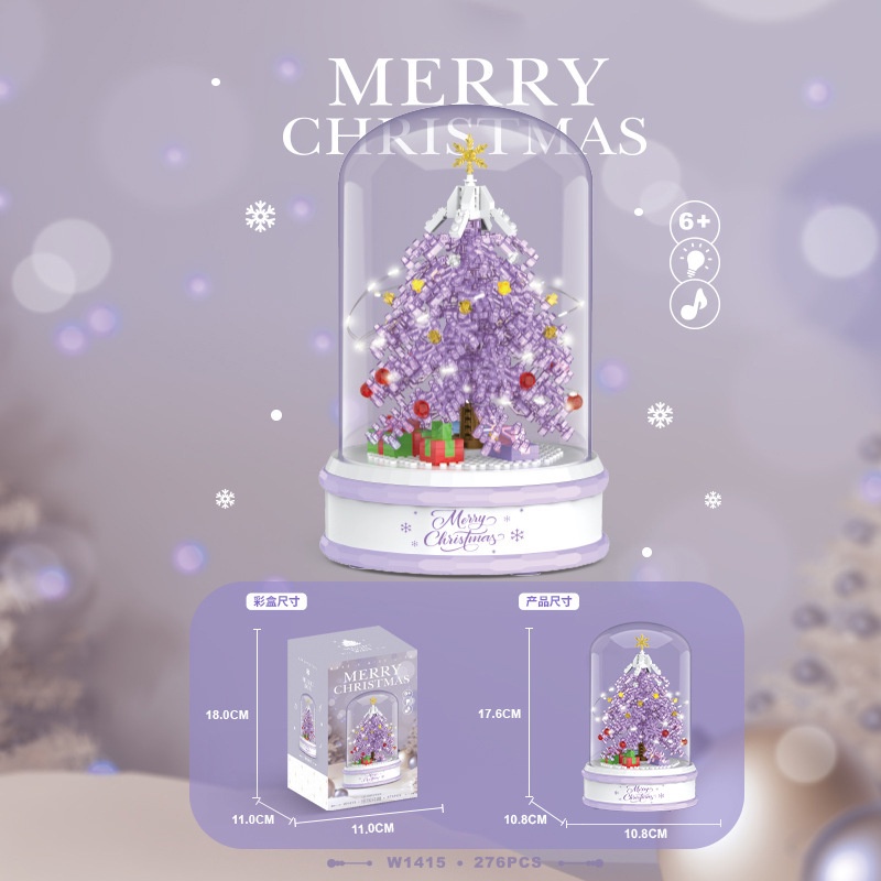 Hộp Nhạc Đồ Chơi Lắp Ráp Hình Cây Thông Giáng Sinh Cho Trẻ Em