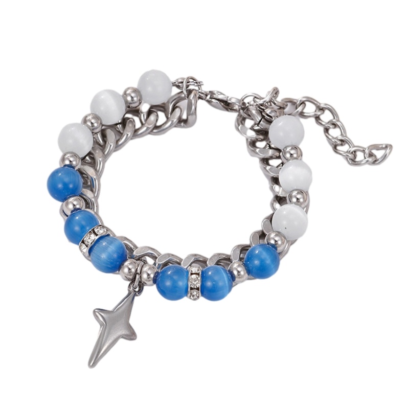 Inf Vòng Tay Chuỗi Hạt Hai Lớp Hình Ngôi Sao Đơn Giản Có Thể Điều Chỉnh Được Thời Trang Dành Cho Cặp Đôi