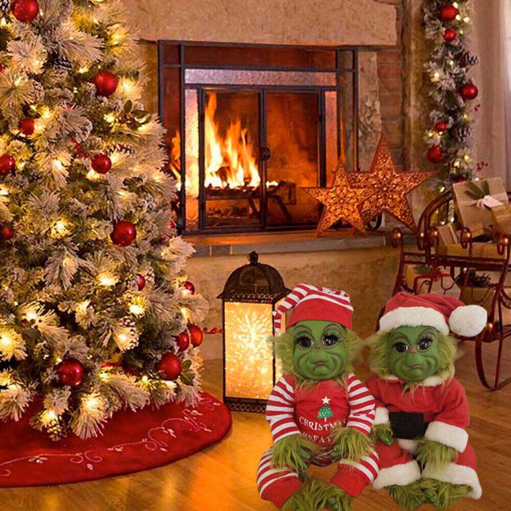 2023 New Doll Creative Grinch Plush Elf Doll Dr. Seuss' How the Grinch Stole Christmas Doll Christmas Gift Green Fur Monster
