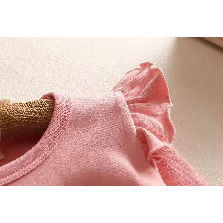 Áo Thun cotton Mềm Mại Tay Dài Thêu Họa Tiết Thời Trang Xuân Thu Cho Bé Gái