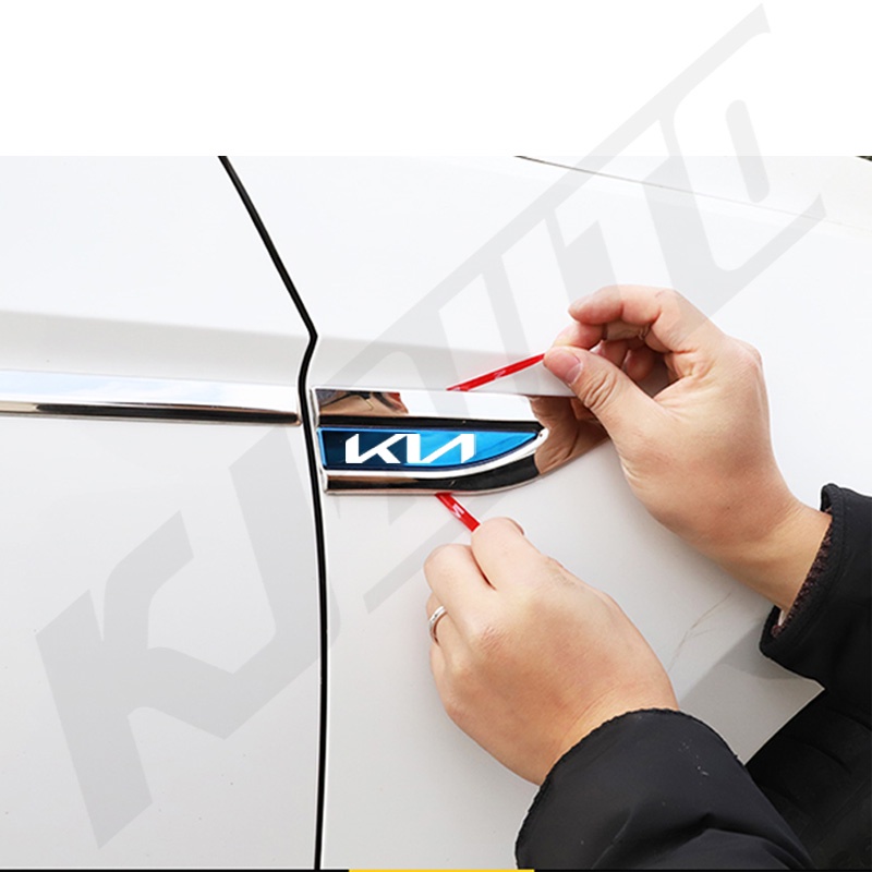 FENDER Miếng Dán logo 3d Bằng Thép Không Gỉ Trang Trí Cửa Xe Hơi kia gt line morning seltos k2 k3 k5 carens forte cerato soluto rio