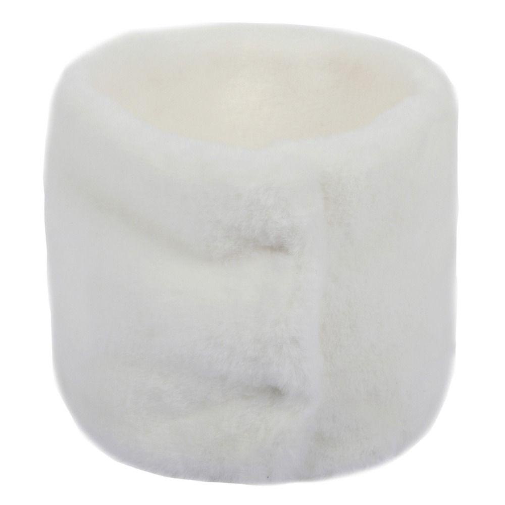 Khăn Choàng Cổ Bằng Lông Nhung Màu Trơn Có Vòng Đính Nút Ấm Áp Mùa Đông Cho Nữ