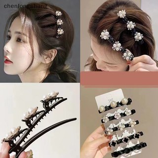 Chenlongshang kẹp tóc bện đính đá pha lê lấp lánh thời trang dành cho nữ