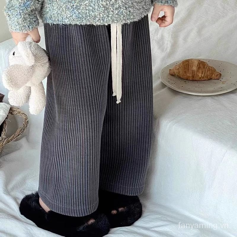 Bộ Áo sweater Dày Dặn In Hoạt Hình + Quần Ống Rộng Thời Trang Thu Đông Hàn Quốc 2023 Cho Bé Gái