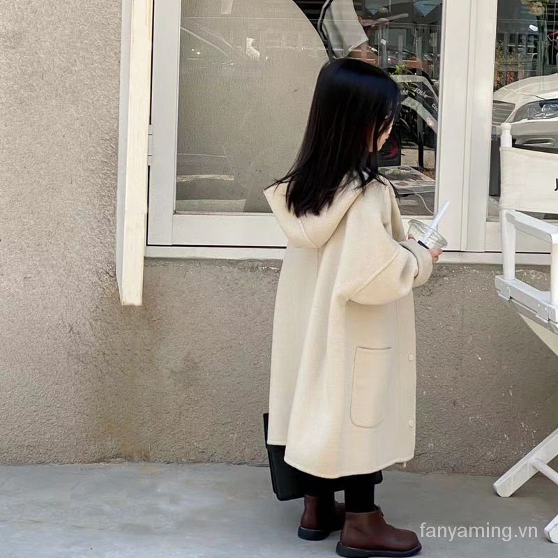 Áo Khoác Len Hai Mặt Cao Cấp Thời Trang Mùa Thu Đông Theo Phong Cách Hàn Quốc Cho Bé Gái