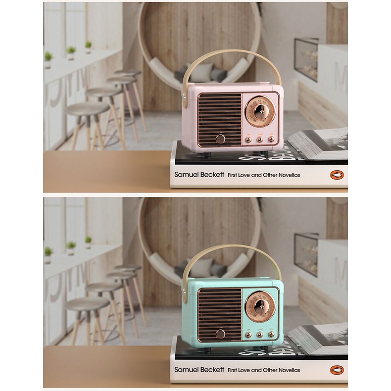 Loa bluetooth Không Dây Phong Cách retro Âm Thanh Siêu Trầm Cho Điện Thoại