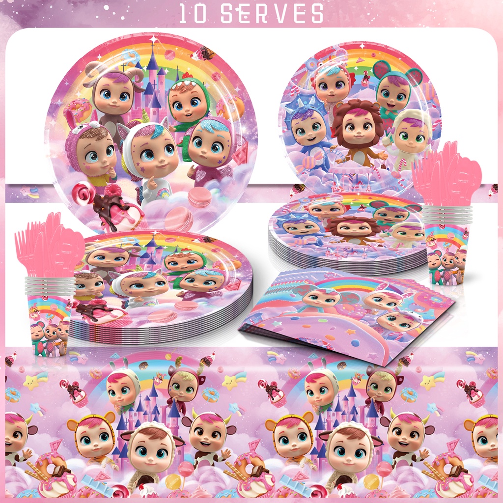 Bộ Khăn Trải Bàn Ăn Hình Búp Bê Dùng Một Lần