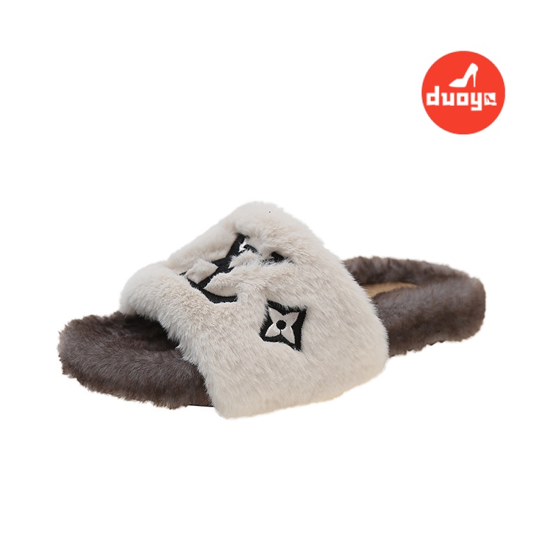 Dép Lông Cừu Đế Dày Thời Trang Thu Đông Hàn Quốc Cho Nữ