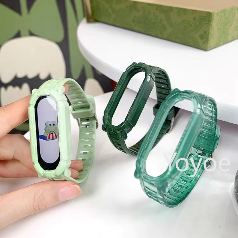 Glacier Dây Đeo Thay Thế Bằng Nhựa resin Trong Suốt Có Thể Điều Chỉnh Cho xiaomi mi band 3 4 5 6 7 6 5