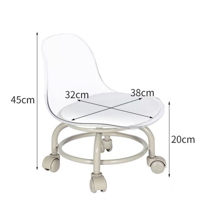 Ghế tựa lưng acrylic thấp có bánh xe | BigBuy360 - bigbuy360.vn