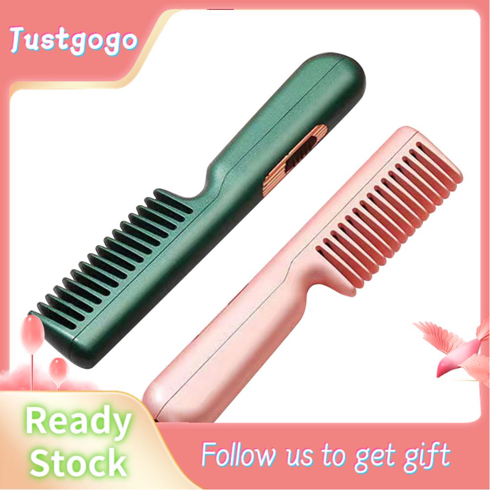 Justgogo USB Hair Straightener Comb  30S Rapid Heating Electric Straig