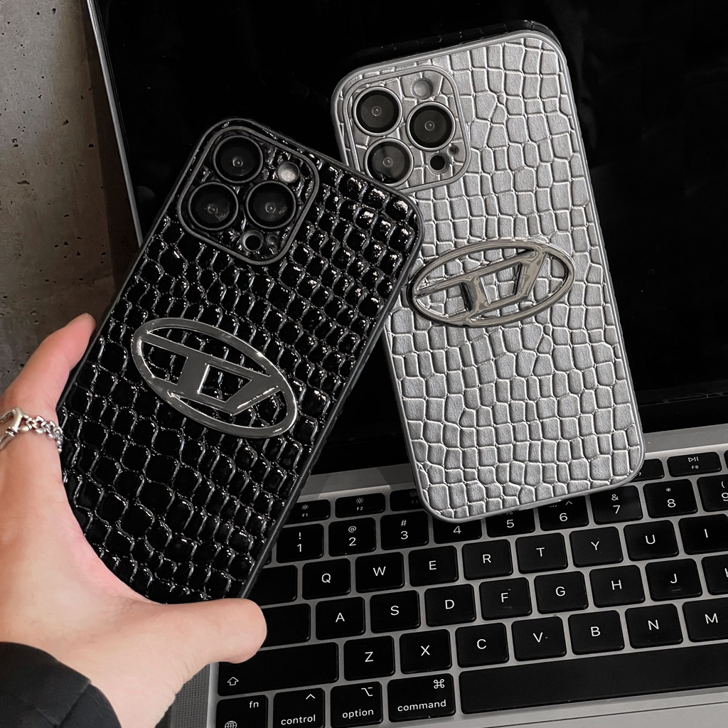 Mới Ốp Điện Thoại Da Cá Sấu Màu Đen Cho iphone 15 pro max 14 pro 13 pro max 12 pro max 11 12 13 14 15 pro