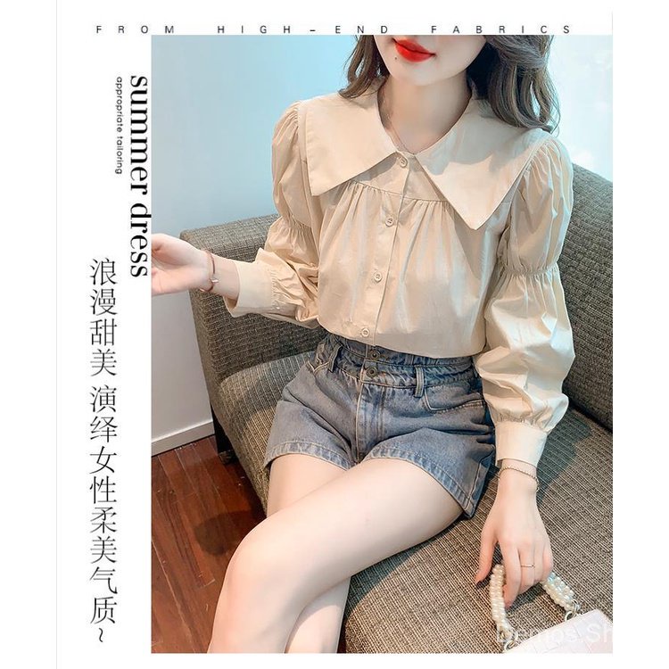 Áo Sơ Mi Tay Dài Phồng Cổ Búp Bê Thời Trang Mùa Thu 2023 Phong Cách Mới Cho Nữ 2r82