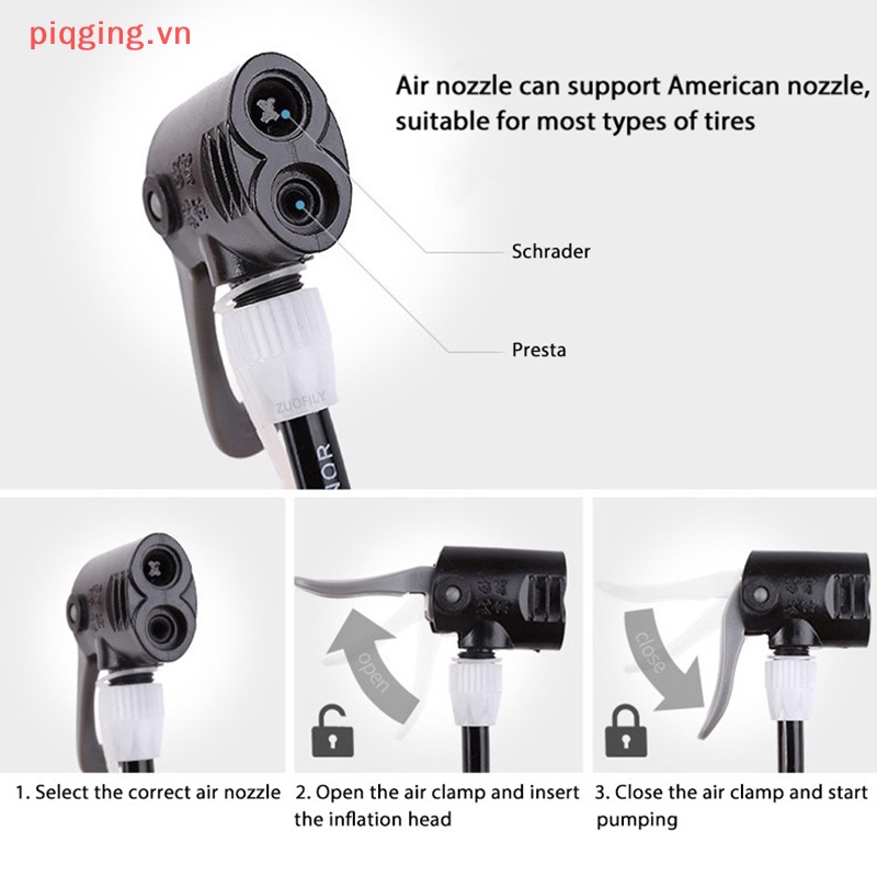 1 Ống Bơm Xe Đạp Hai Đầu f / v Dịch Vụ a / v schrader / Prestiga vn