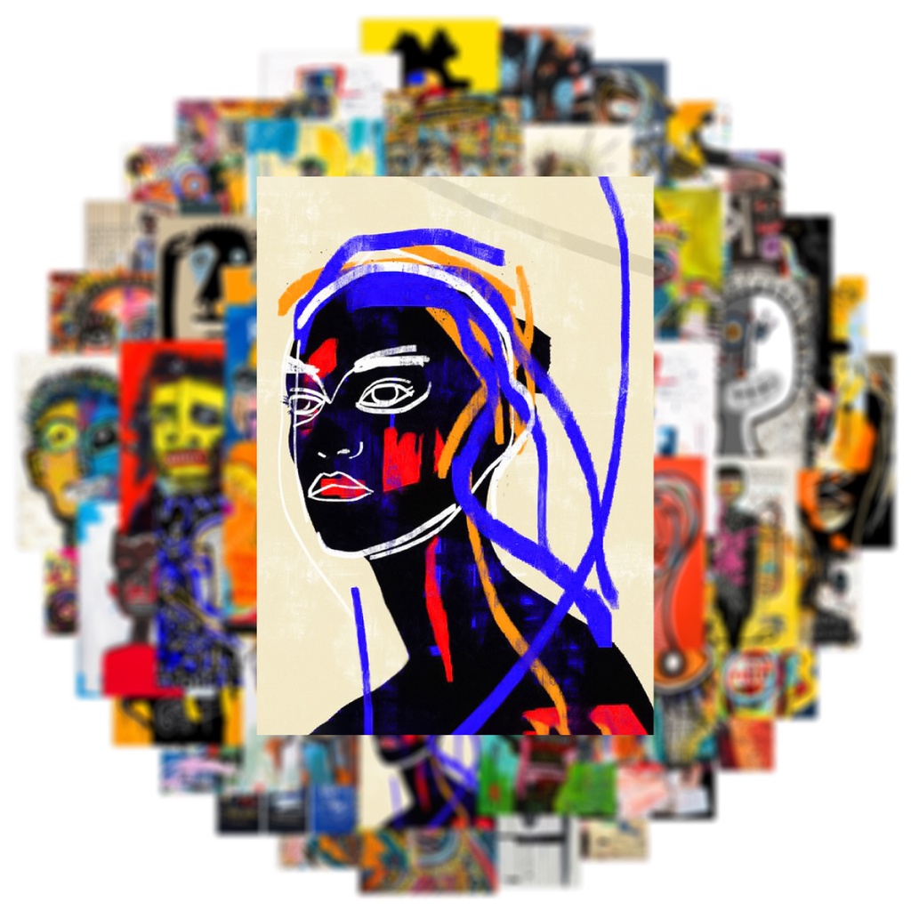 Bộ 50 Miếng Dán Trang Trí Mũ Bảo Hiểm / Bút Chì Chống Thấm Nước Họa Tiết graffiti Độc Đáo