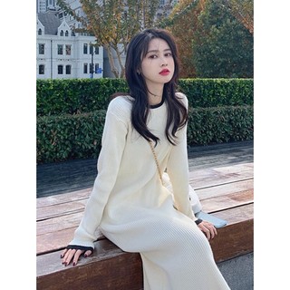 Đầm Len Dáng Dài Qua Gối Thời Trang Thu Đông Thanh Lịch