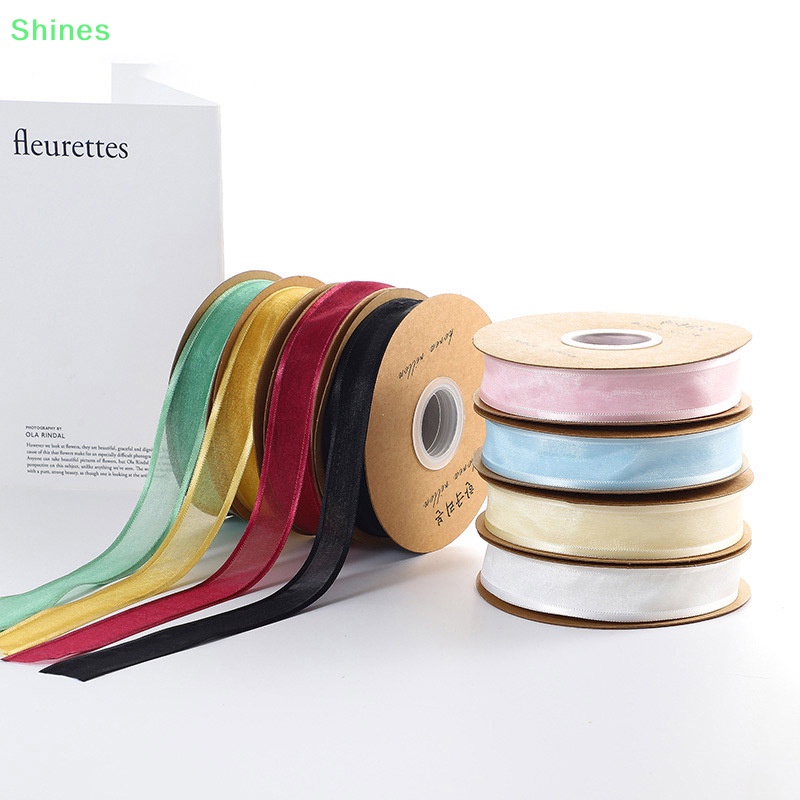 Cuộn Ruy Băng Voan Phối Ren 2.5cm Dài 25 Yards Dùng Gói Quà / Trang Trí Tiệc Cưới vn