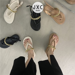 JINxCHOY  Giày xăng đan xỏ ngón đế bằng phong cách Hàn Quốc cho nữ