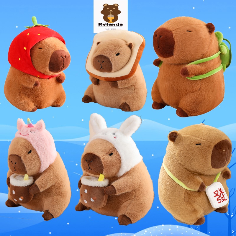 Capybara Thỏ sang trọng đồ chơi dễ thương khủng long bơ trái cây búp bê Lena gấu nhồi bông Teddy gấu búp bê Capybara plush toy siêu mềm Búp Bê Nhồi Bông Capybara Mềm Mại Đáng Yêu Gấu Bông Mô Phỏng Capybara Rytanda