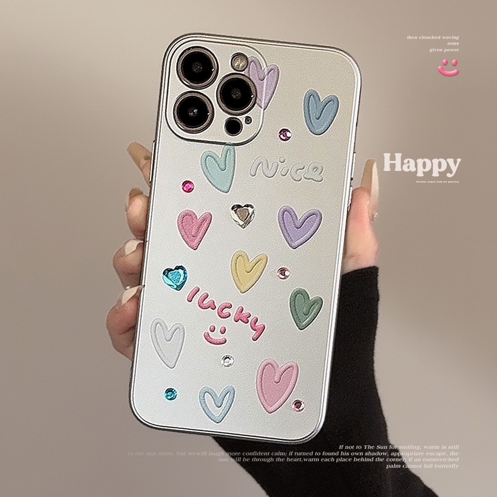 Ốp Điện Thoại tpu Mạ Bạc Chống Rơi Hình Trái Tim Cho iphone 11 12 13 14 15 pro max plus x xr xs max 7 8 plus se2020