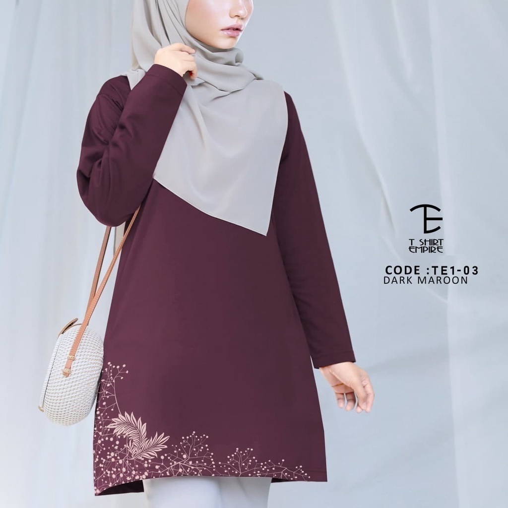 Áo Thun muslimah Thời Trang labuh - te1-03  Phát Hành Mới | Máy Chiếu 3 Pha Trộn rm100 baju muslimah