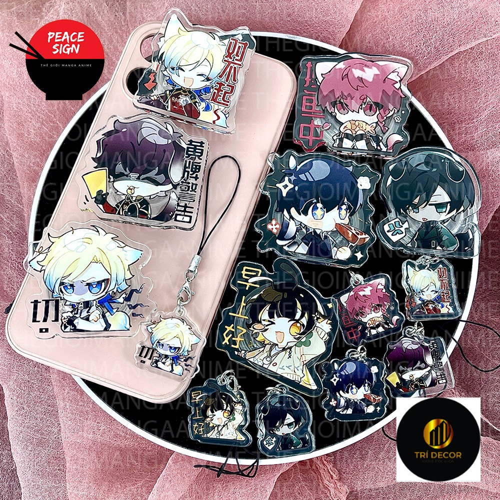 Giá Đỡ và Dây Treo Điện Thoại BLUE LOCK in hình anime chibi mica acrylic móc khóa griptok pop