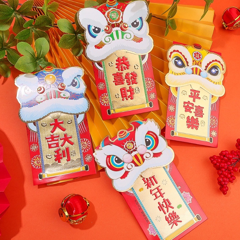Set 6 Bao Lì Xì Hình Rồng Đỏ Hoạt Hình 3d May Mắn Cho Năm Mới