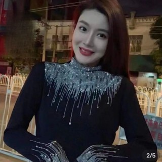 Áo Thun Đính Kim Cương Tươi Sáng Hợp Thời Trang