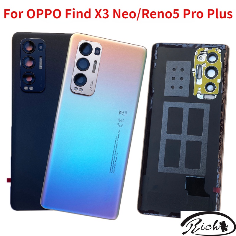 Ốp Điện Thoại Mặt Kính Có Nắp lens Cho oppo find x3 neo 5g reno 5 pro + plus 5g