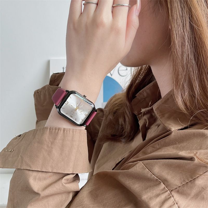 Đồng Hồ Đeo Tay Mặt Vuông Lớn Thời Trang Cho Nữ