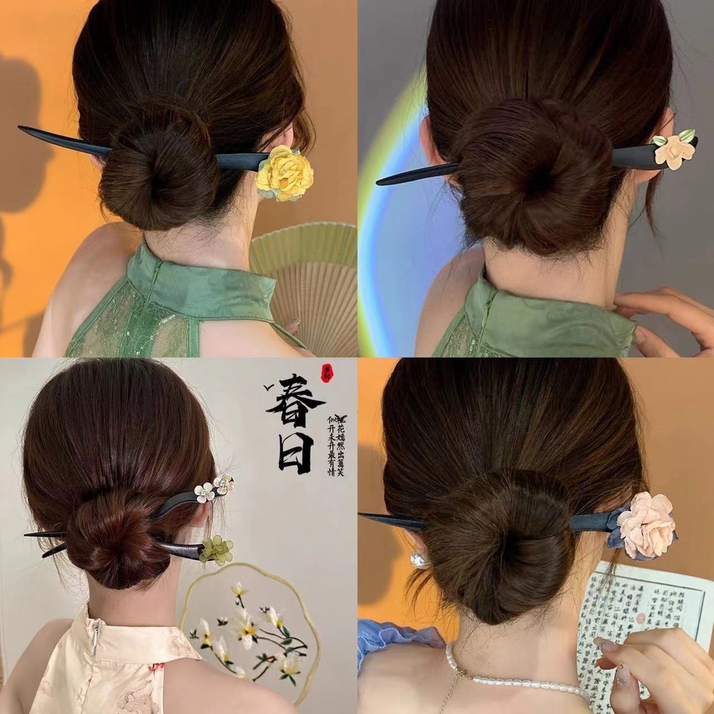 Trâm Cài Tóc Bằng Gỗ Mun Đào Tối Giản