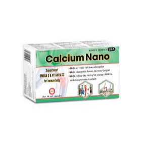 Calcium Nano Xanh Lá- Bổ Sung Canxi, Vitamin D3 Tăng Chiều Cao - Hộp 30 viên