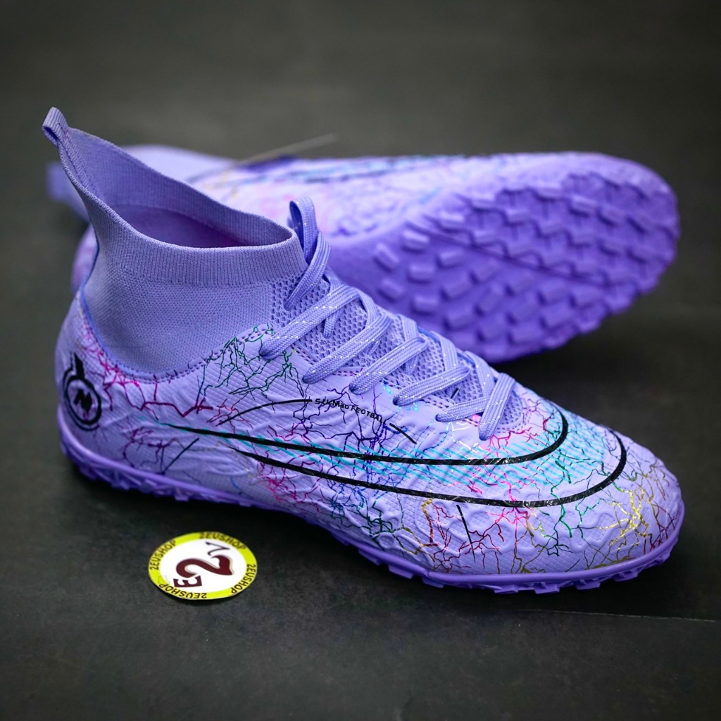 Giày bóng đá Mer Vapor 15 Spider cao cổ, giày đá banh cỏ nhân tạo nam đã khâu đế - 2EVSHOP