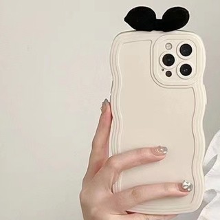 Mới Ốp Điện Thoại Vải Đen Họa Tiết Nơ Cho iphone 11 1213 pro max x xr xs max se apple 7 plus 8 plus iphone 14 15 pro