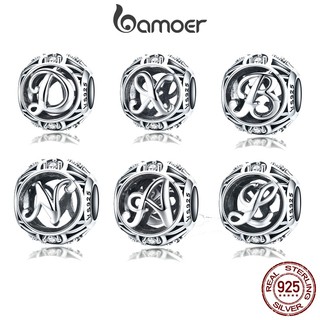 Bamoer bamoer® Hạt Bạc 925 In Chữ a ~ z Dùng Làm Trang Sức Thủ Công