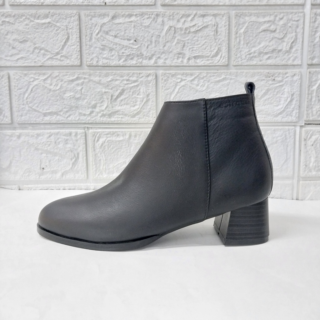 Boot ESSTRADA da, mũi tròn, gót trụ 5cm