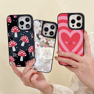 CaseTifg Thương Hiệu Chất Lượng Cao Có Hộp Vỏ Gương Họa Tiết Hoa Nấm Ốp Điện Thoại Cho iPhone 15 11 12 13 14 Pro Max Silicon Bên Phông Chữ Khắc Ốp Lưng Chống Sốc