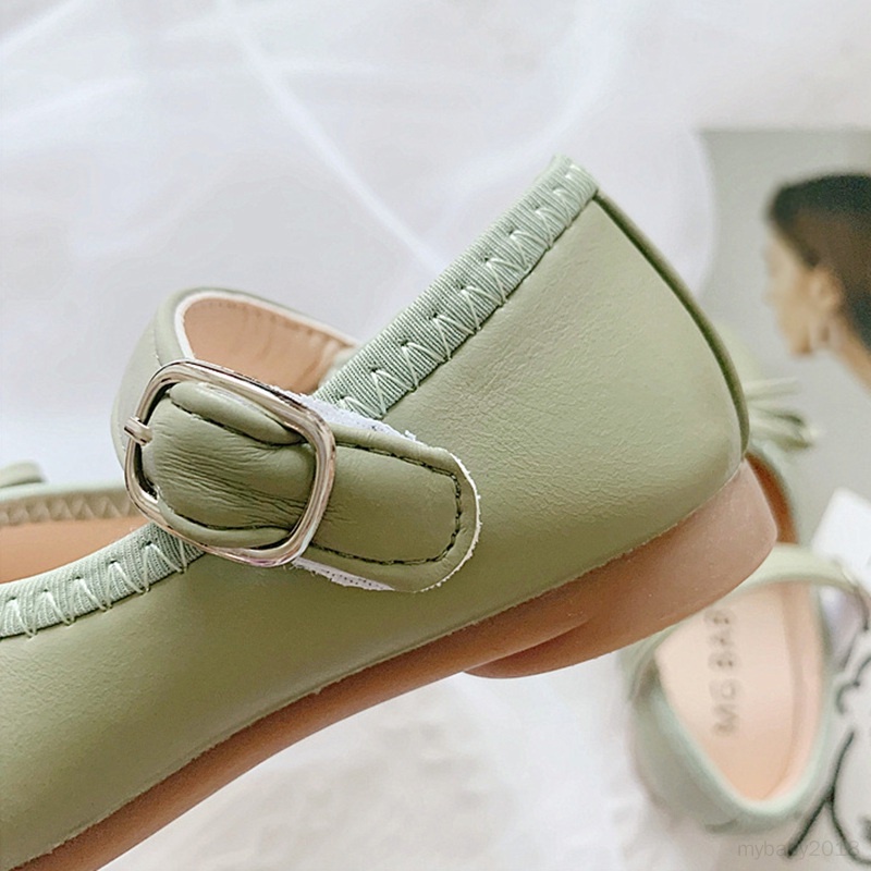 Giày Búp Bê Đế Mềm Chống Trượt Đính Nơ Xinh Xắn Cho Bé Gái