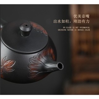 Ấm trà tử đào Thạch Biều Sen Đá Tím (170ml)
