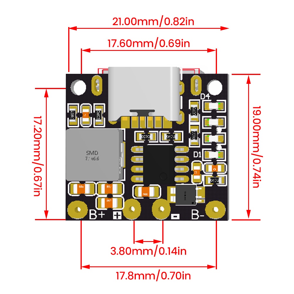 Bảng Mạch Sạc Pin lithium 5v 3.7v 4.2v 18650 Chất Lượng Cao