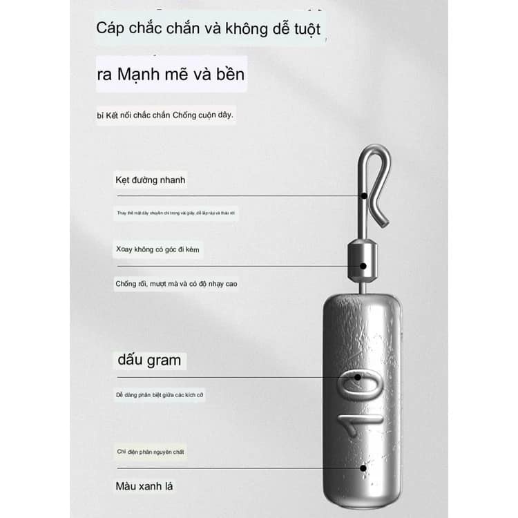 Chì chạy câu đáy, gài chì siêu nhanh, chì chạy chuyên cá nhát Anh Khoa Tackle