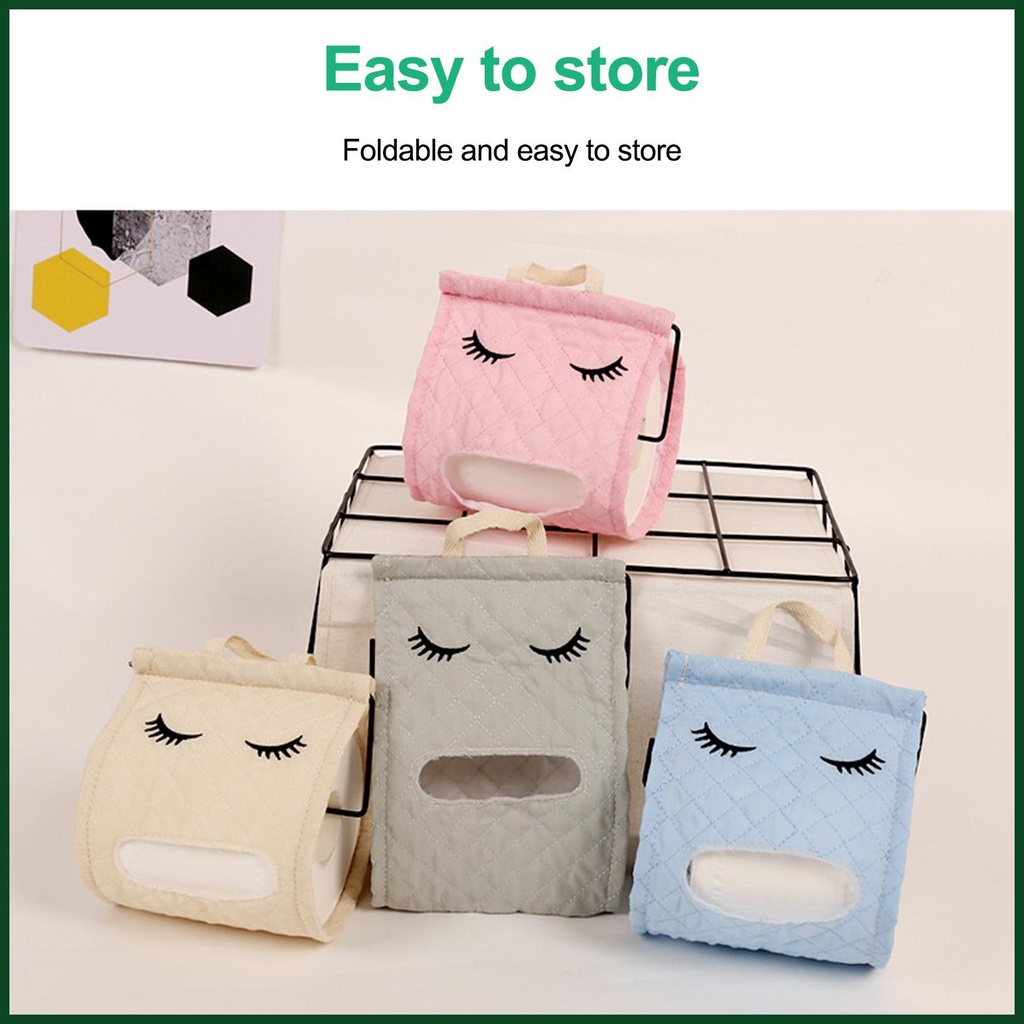 Hộp Đựng Cuộn Giấy Vệ Sinh Bằng cotton Hình Lông Mi Dễ Thương