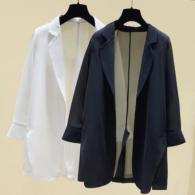 Áo Khoác Vest Vải Voan Mỏng Phong Cách Hàn Quốc Thời Trang Xuân Hè Cho Nữ